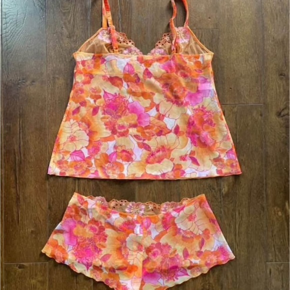 Vintage Retro Sheer Mesh Sleepwear Lingerie Tank and Cami Set. Medium - Picture 2 of 4
